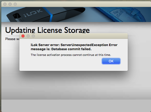 ilok license manager errors